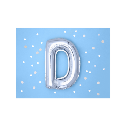 1 ballon XS - letter D - zilver