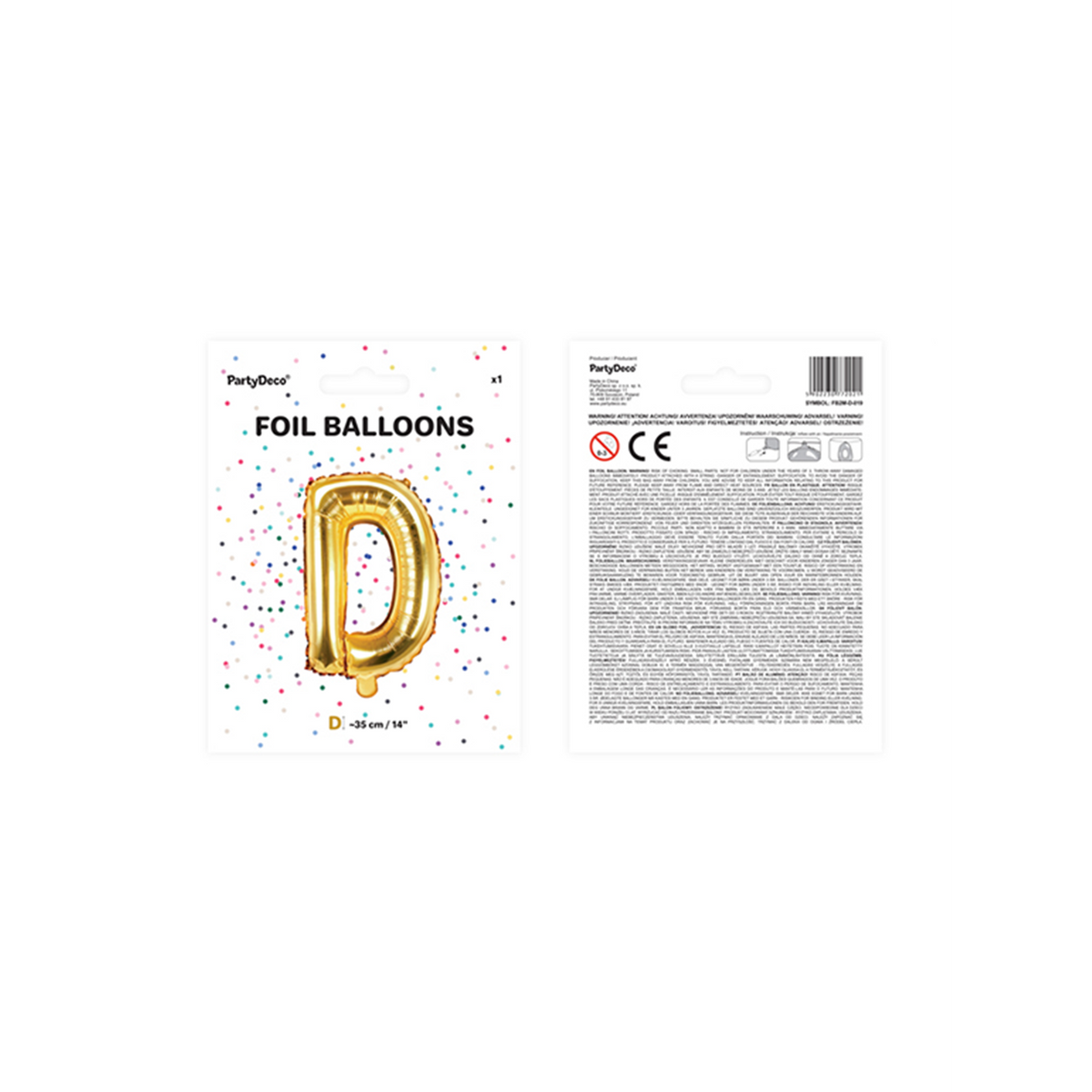1 ballon XS - letter D - goud