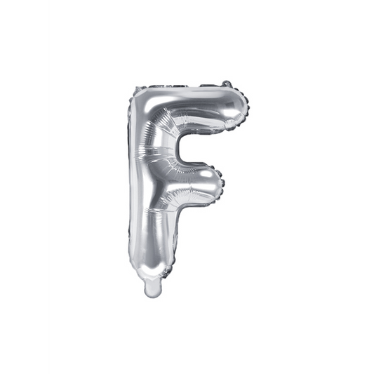 1 Ballon XS - Letter F - Zilver
