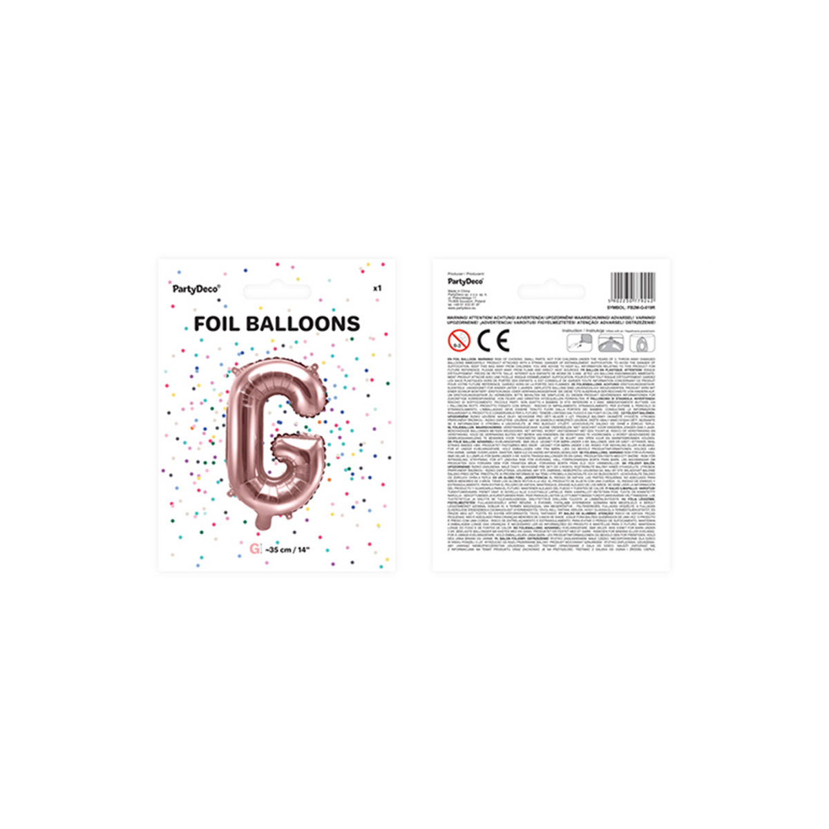 1 ballon XS - letter G - roségoud