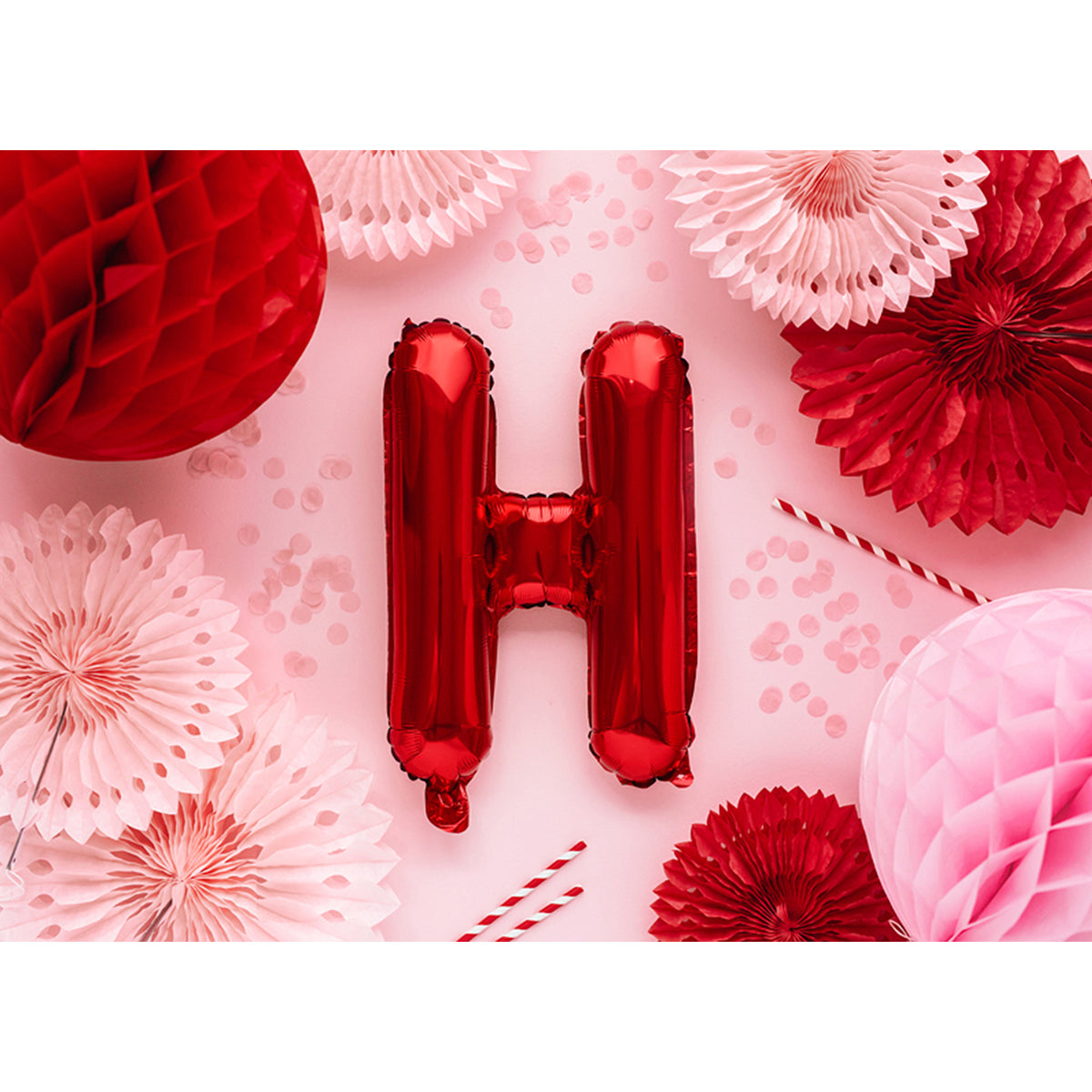 1 Ballon XS - Letter H - Rood