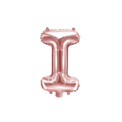 1 ballon XS - letter I - rosé goud