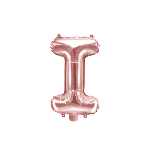 1 ballon XS - letter I - rosé goud
