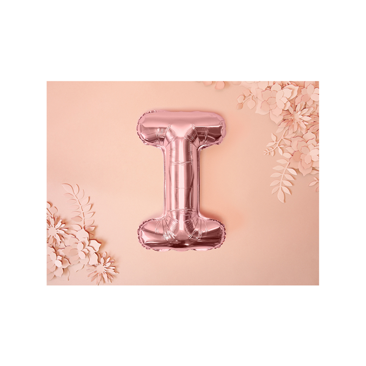 1 ballon XS - letter I - rosé goud