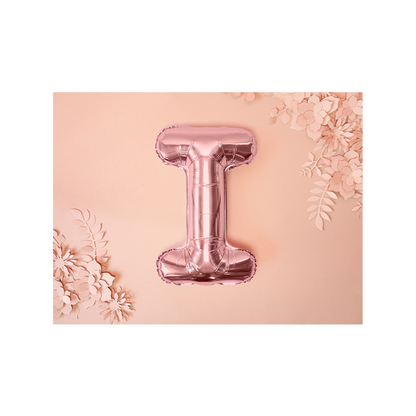 1 ballon XS - letter I - rosé goud