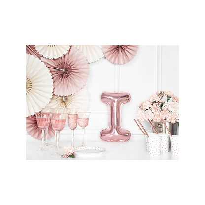 1 ballon XS - letter I - rosé goud