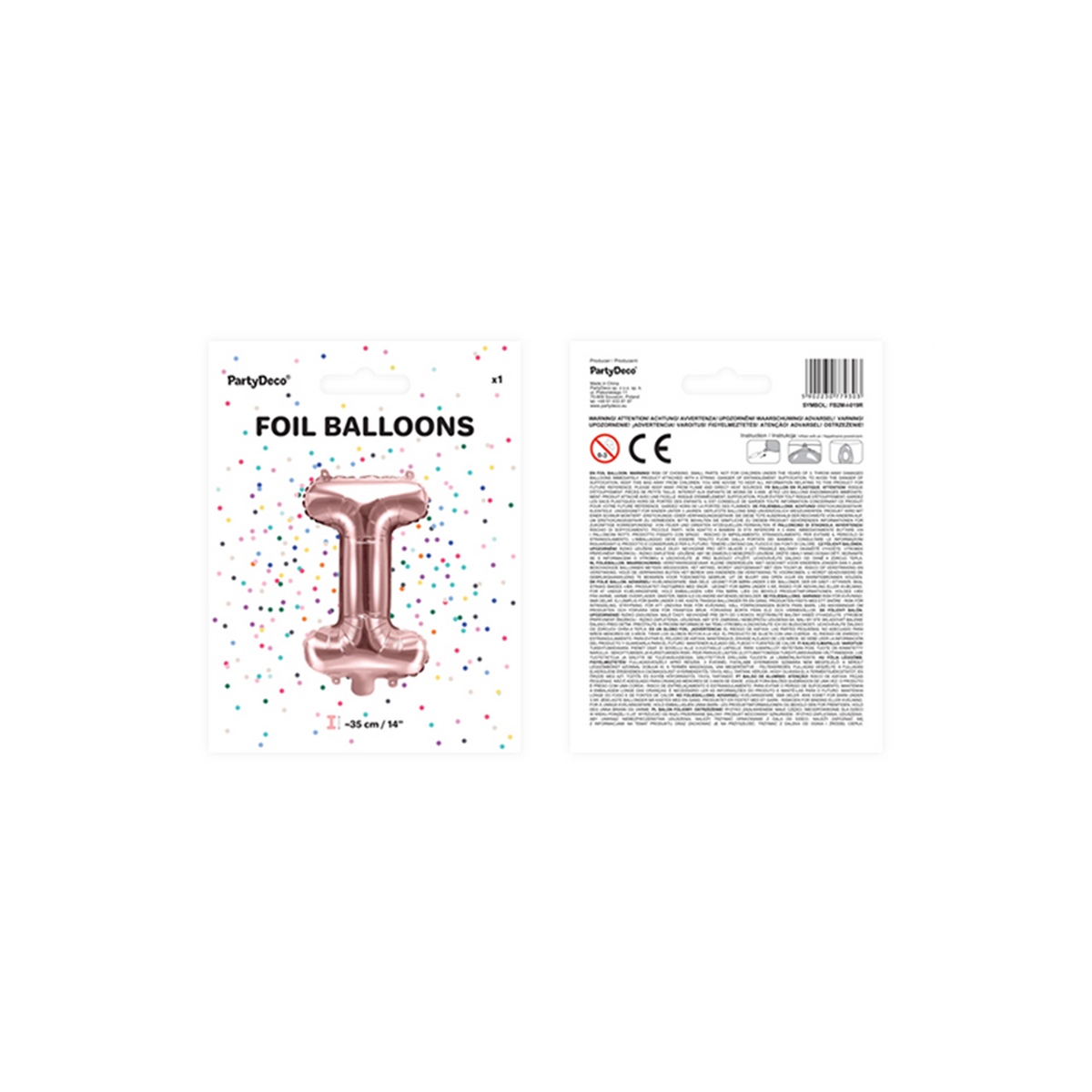 1 ballon XS - letter I - rosé goud