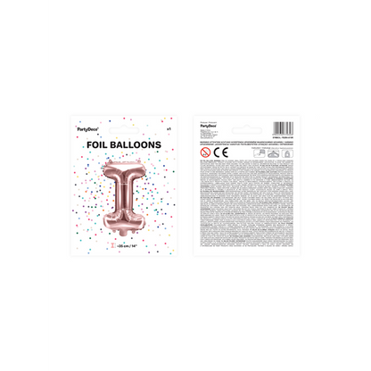 1 ballon XS - letter I - rosé goud