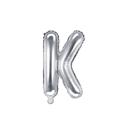 1 Ballon XS - Letter K - Zilver