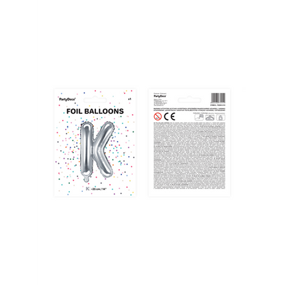 1 Ballon XS - Letter K - Zilver