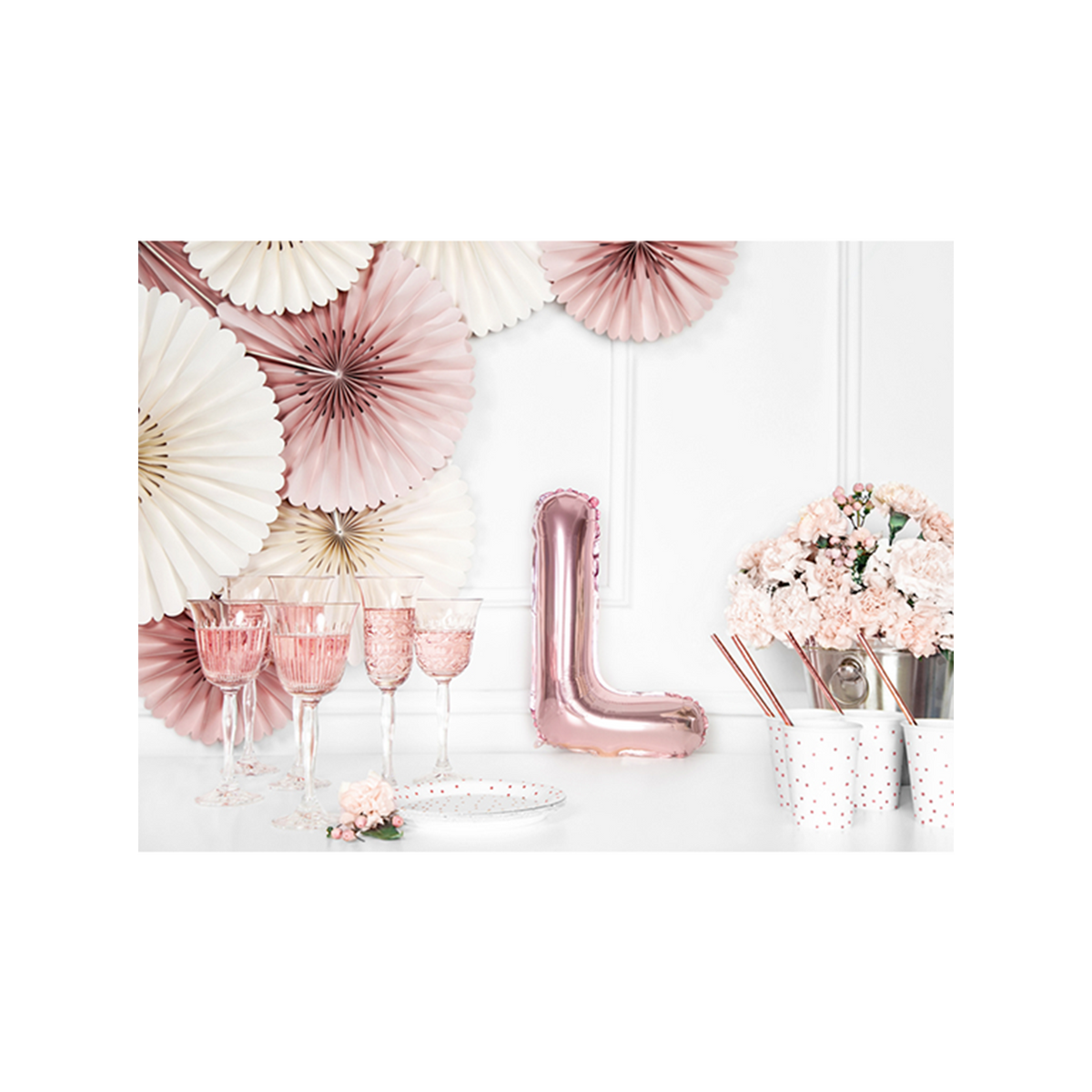 1 Ballon XS - Letter L - Rosegoud