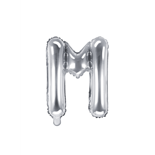 1 Ballon XS - Letter M - Zilver