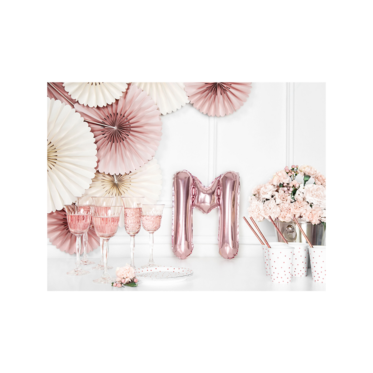1 Ballon XS - Letter M - Roségoud