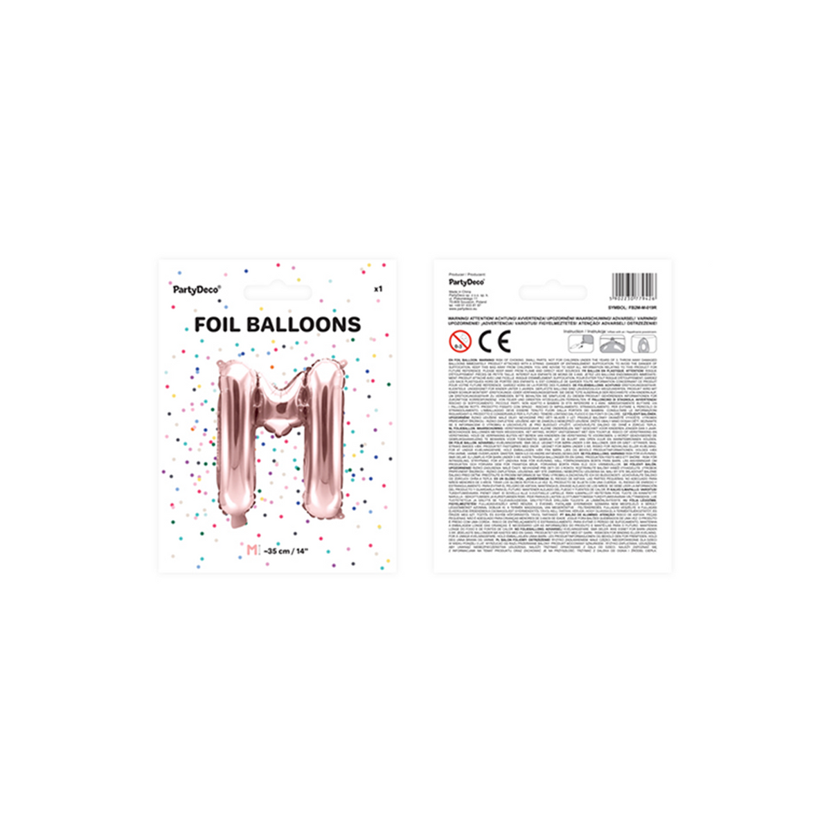 1 Ballon XS - Letter M - Roségoud