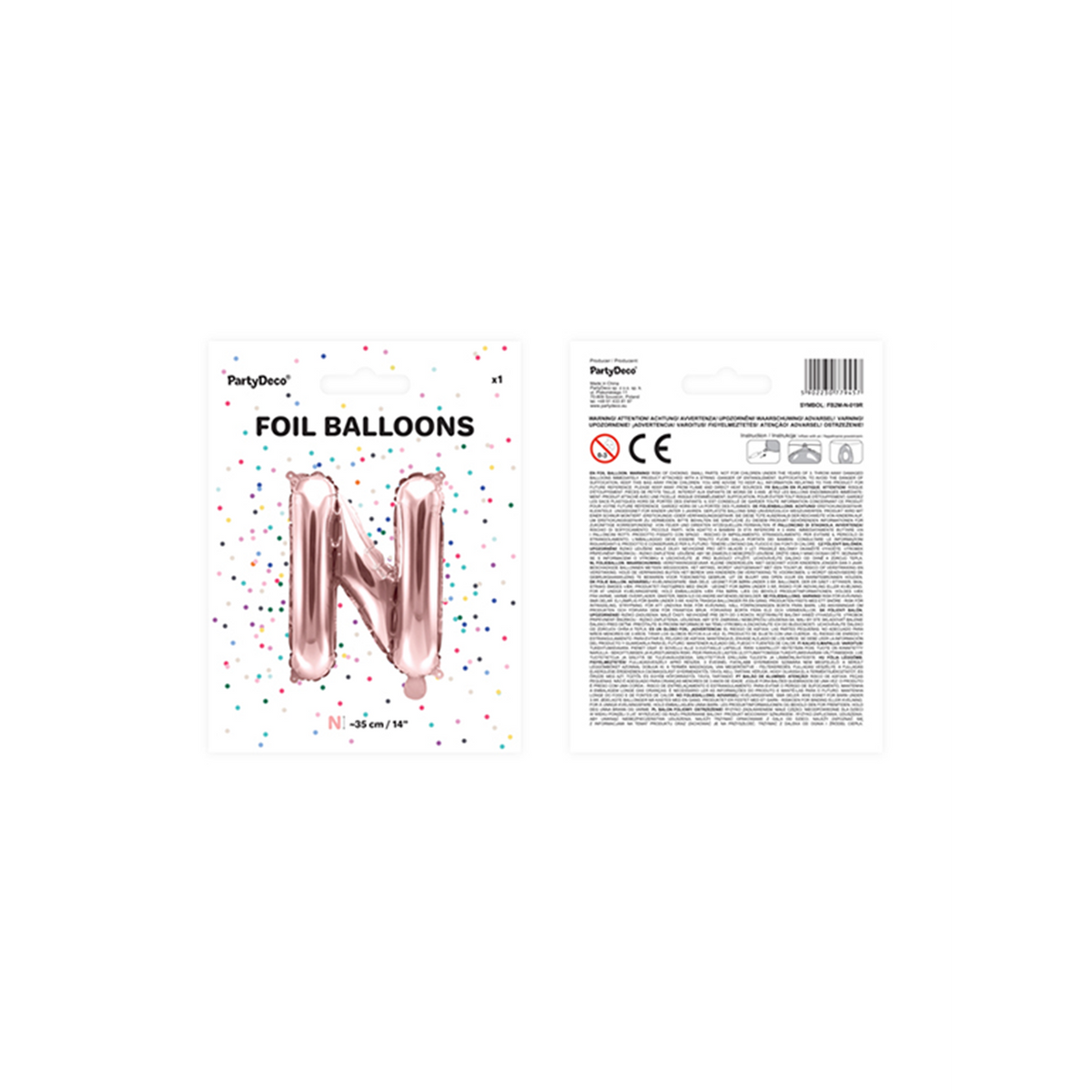 1 Ballon XS - Letter N - Roségoud