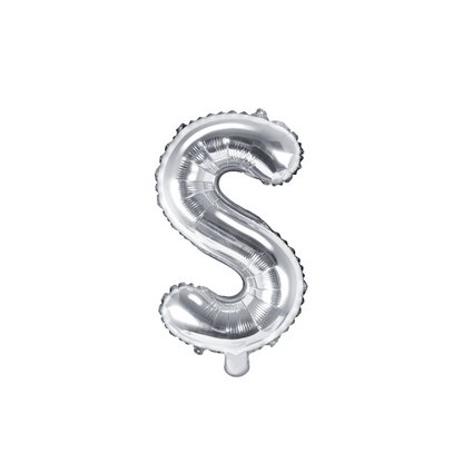 1 ballon XS - letter S - zilver