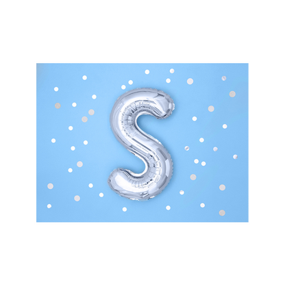 1 ballon XS - letter S - zilver