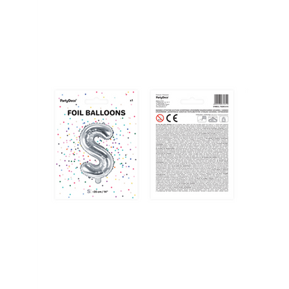 1 ballon XS - letter S - zilver