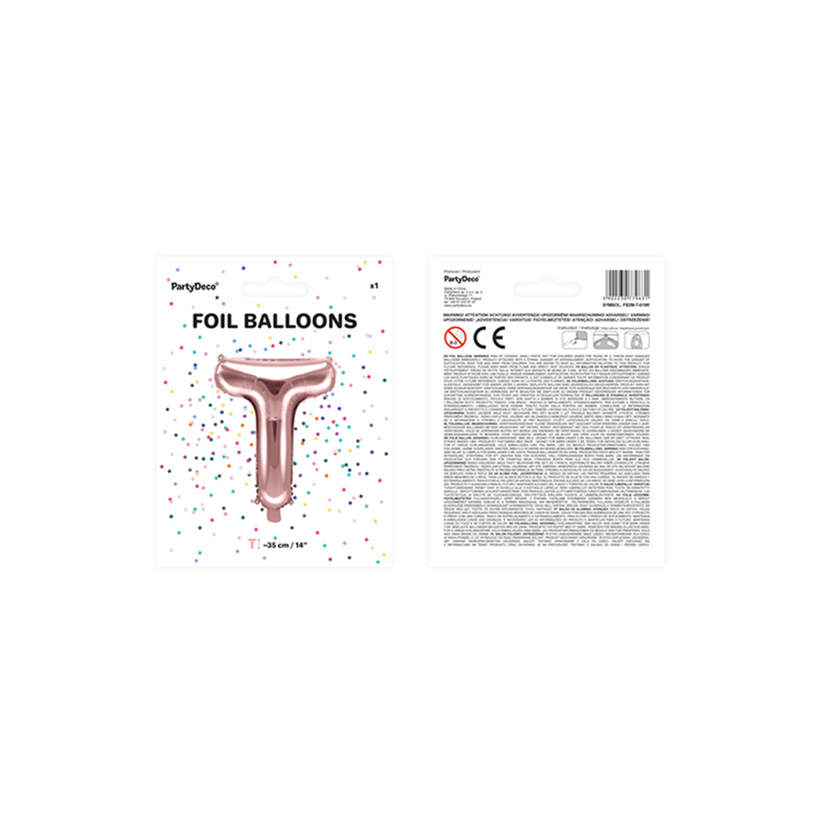 1 ballon XS - Letter T - Roségoud