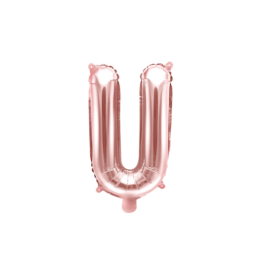 1 Ballon XS - Letter U - RoseGoud