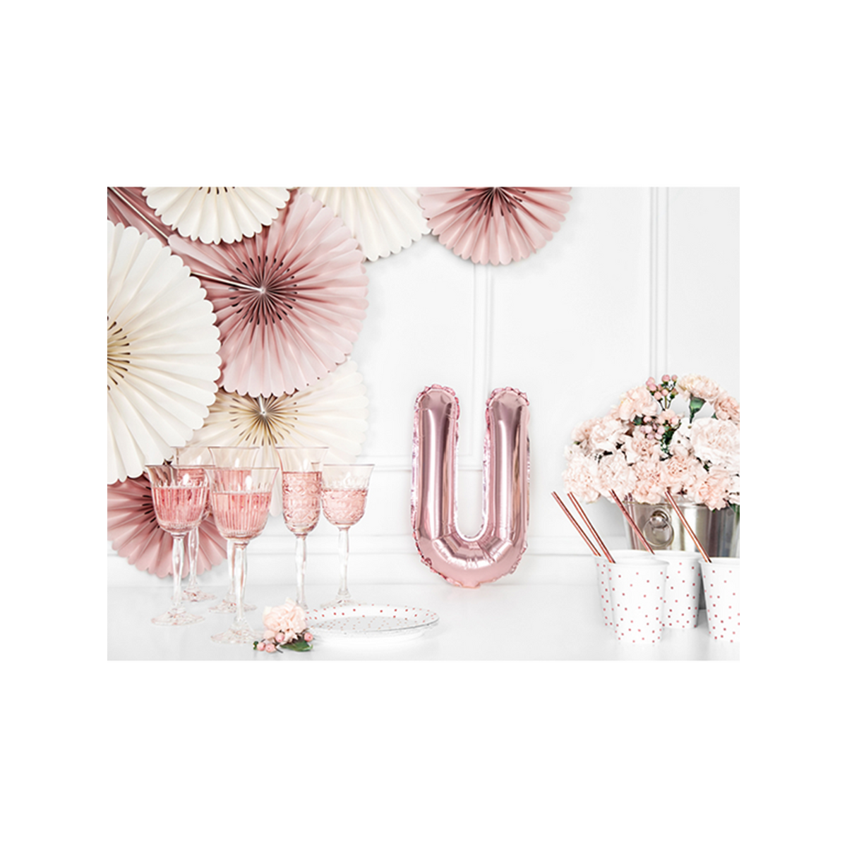 1 Ballon XS - Letter U - RoseGoud