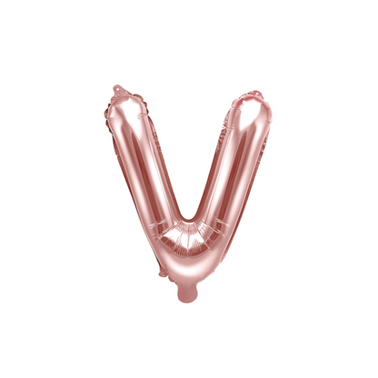 1 Ballon XS - Letter V - Rosegoud