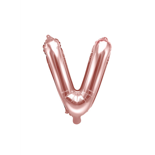 1 Ballon XS - Letter V - Rosegoud