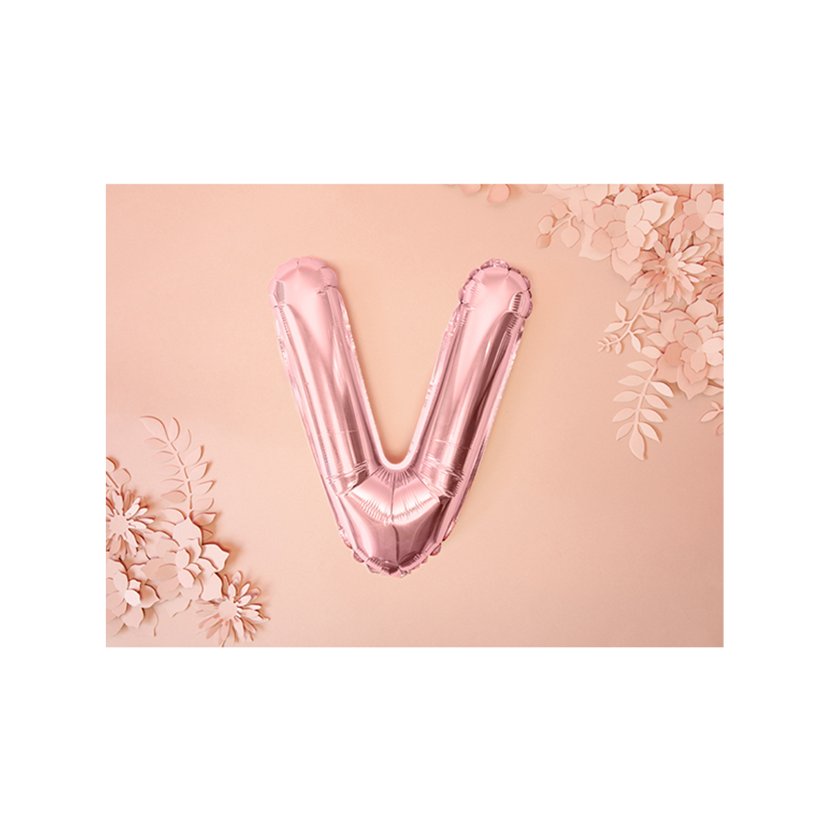 1 Ballon XS - Letter V - Rosegoud