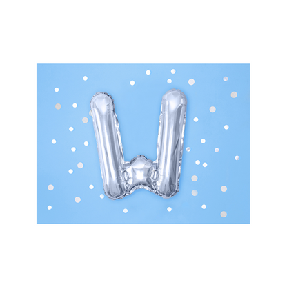 1 ballon XS - Letter W - Zilver