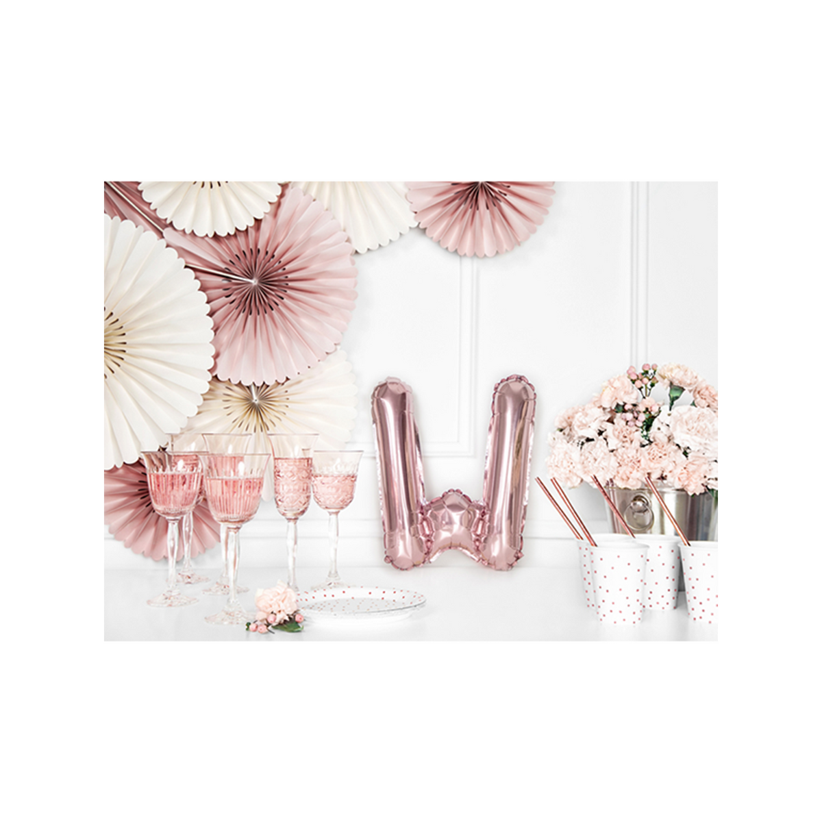 1 Ballon XS - Letter W - Roségoud