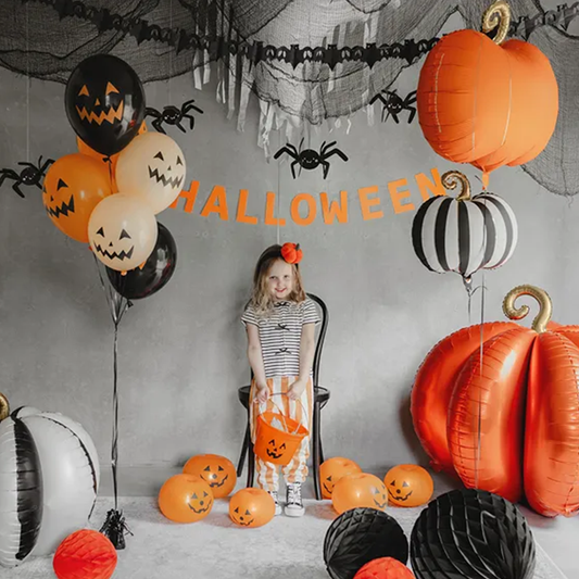 1 Ballon - Gestreepte Pompoen
