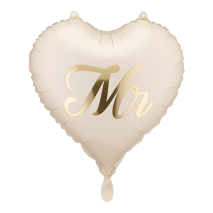 2 ballonnen - MR en MRS - Crème