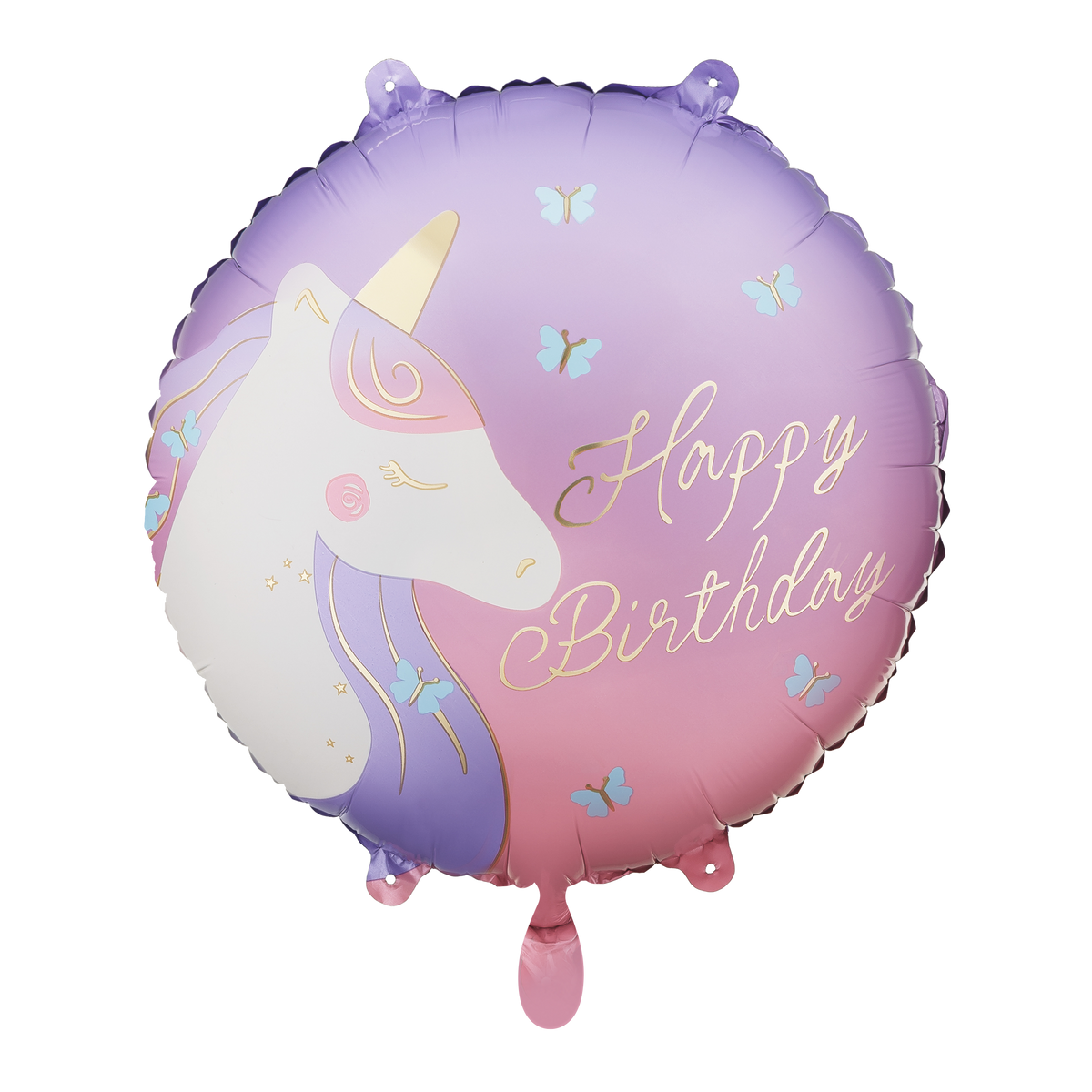 1 Ballon - Happy Birthday - Eenhoorn