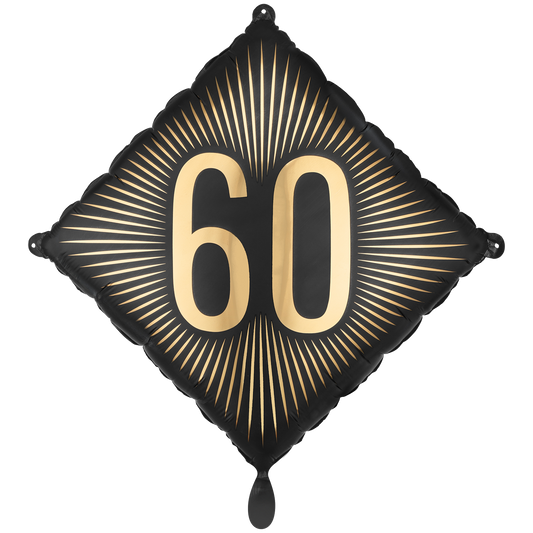 1 Ballon - Zwart - Goud Verjaardag 60