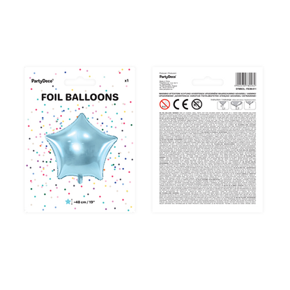 1 Ballon - Ster - Lichtblauw