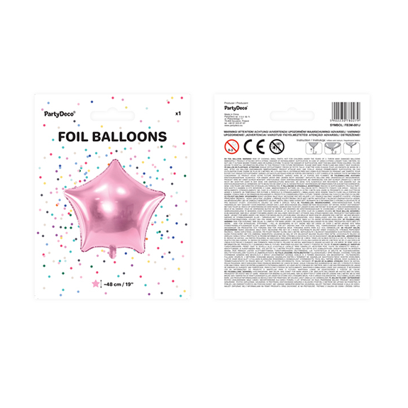 1 Ballon - Ster - Roze