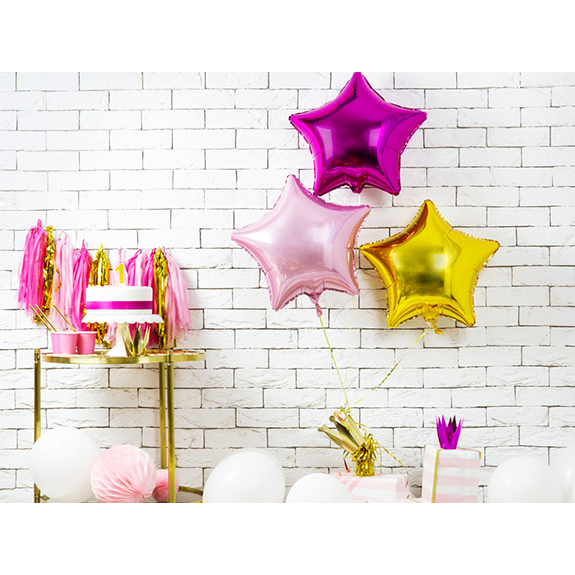 1 Ballon - Ster - Roze