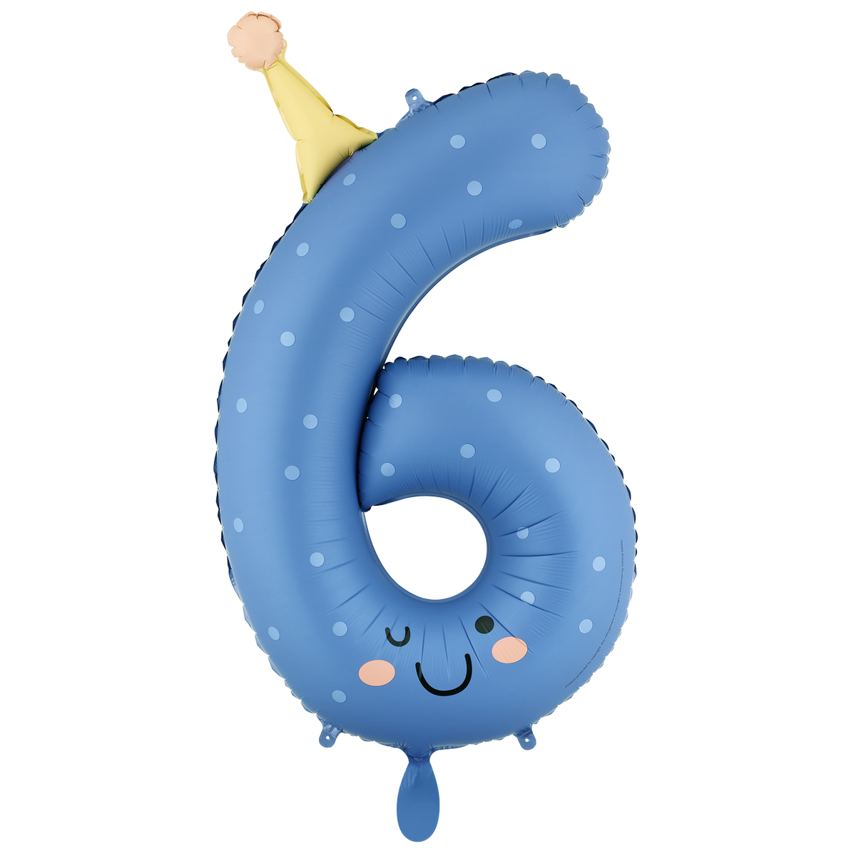 1 Ballon XXL - Cijfer 6 - Blauw
