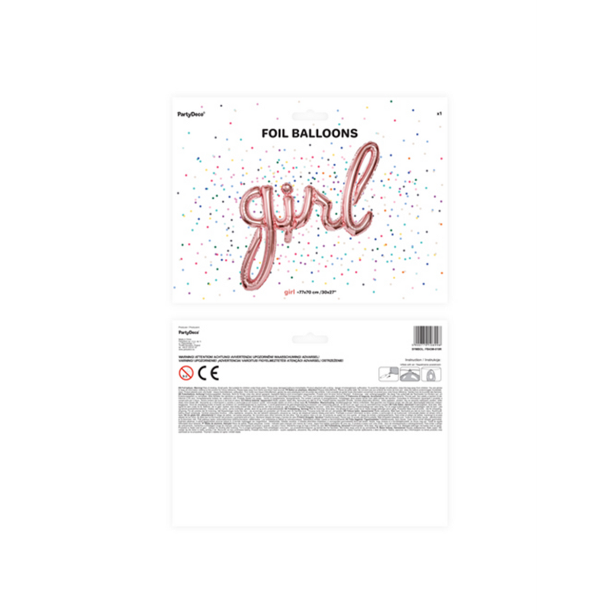 1 Ballon - Opschrift - Girl - Roségoud