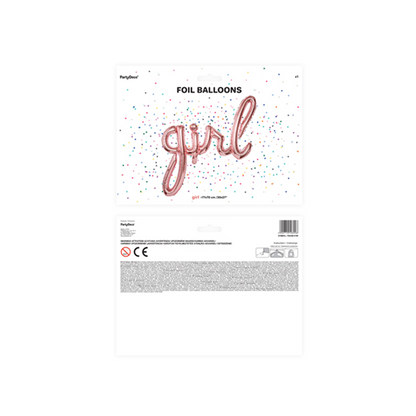 1 Ballon - Opschrift - Girl - Roségoud