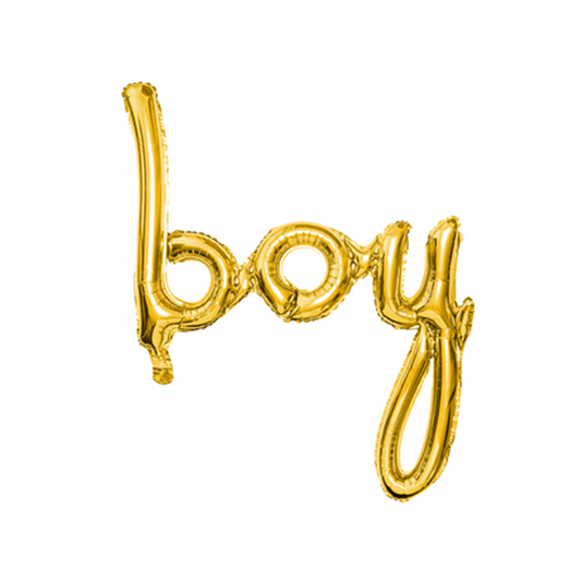 1 ballon - opschrift - Boy - goud