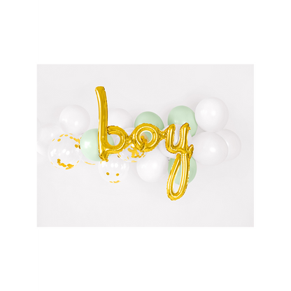 1 ballon - opschrift - Boy - goud
