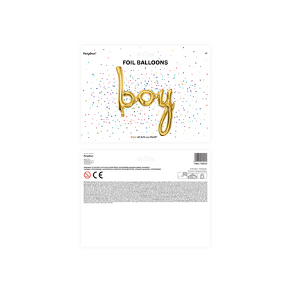 1 ballon - opschrift - Boy - goud
