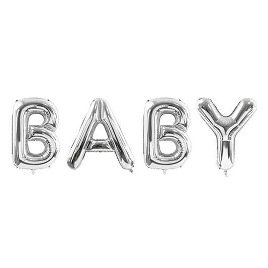 1 Ballon XXL - Lettertype - BABY - Zilver