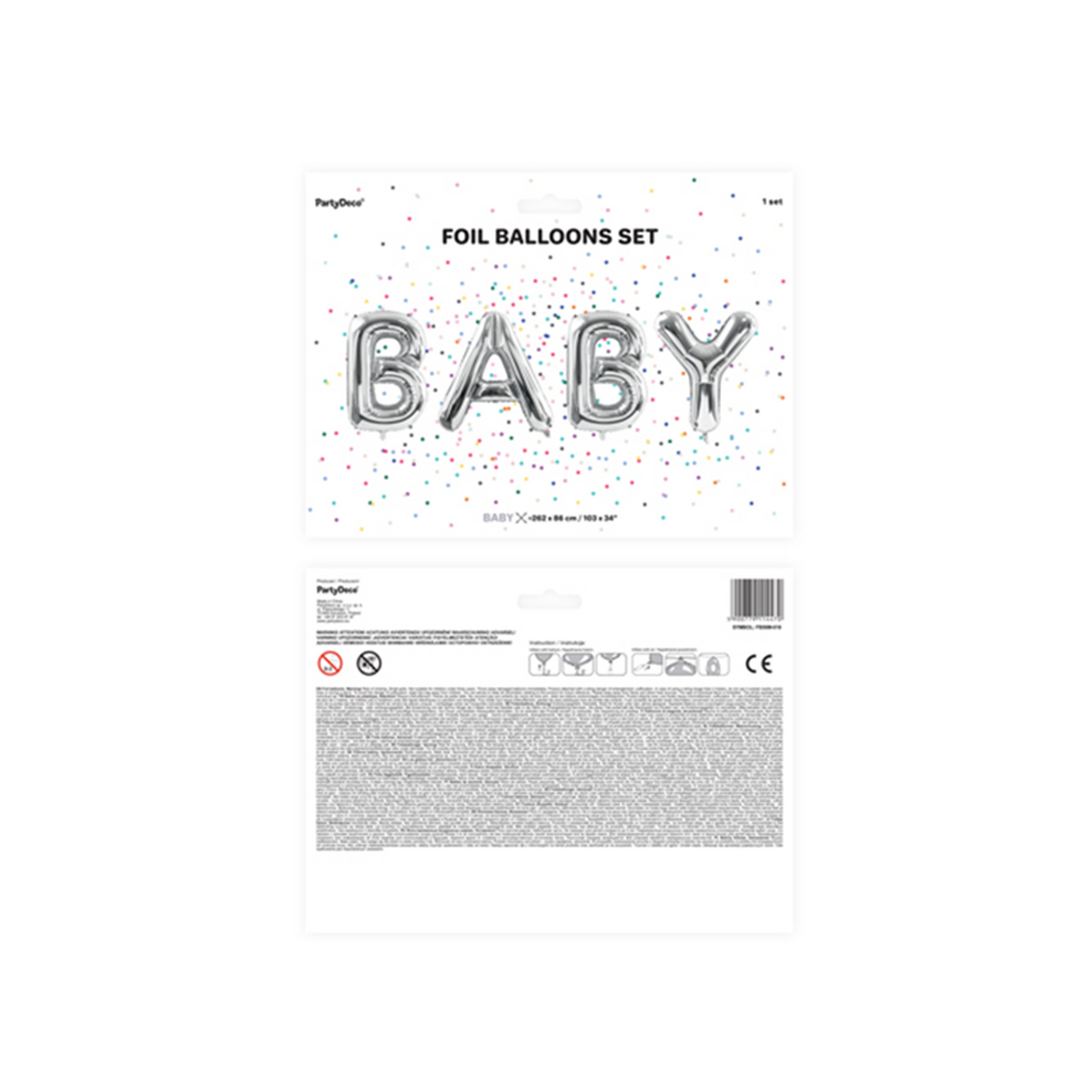 1 Ballon XXL - Lettertype - BABY - Zilver