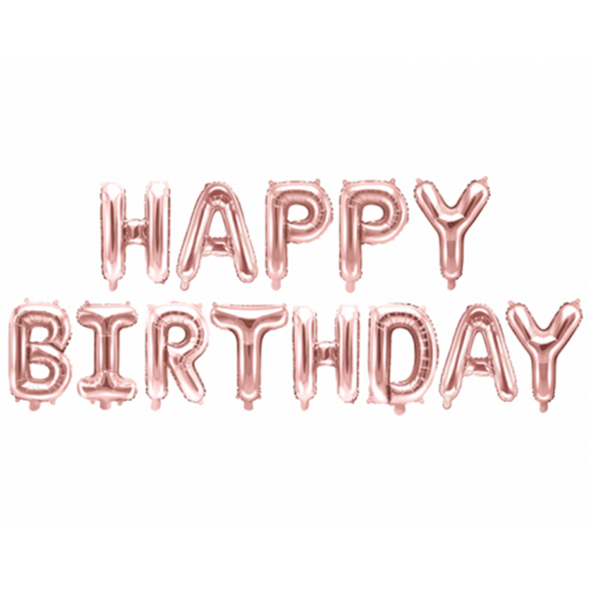 1 ballon - opschrift - Happy Birthday - roségoud