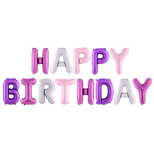 1 Ballon - Opschrift - Happy Birthday - Trendy