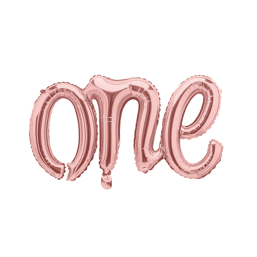 1 Ballon - Schriftzug - one - Roségold