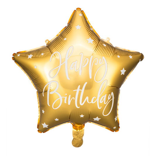 1 Ballon - Happy Birthday Stern - Gold