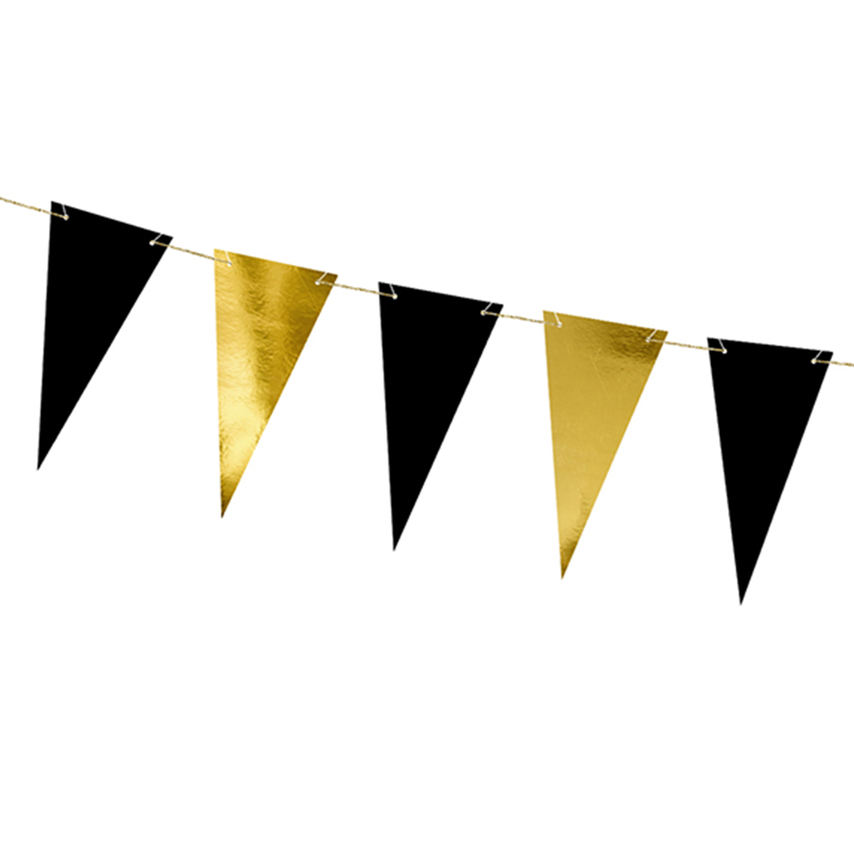 1 Vlaggenlijn - 2,15m - Goud & Zwart